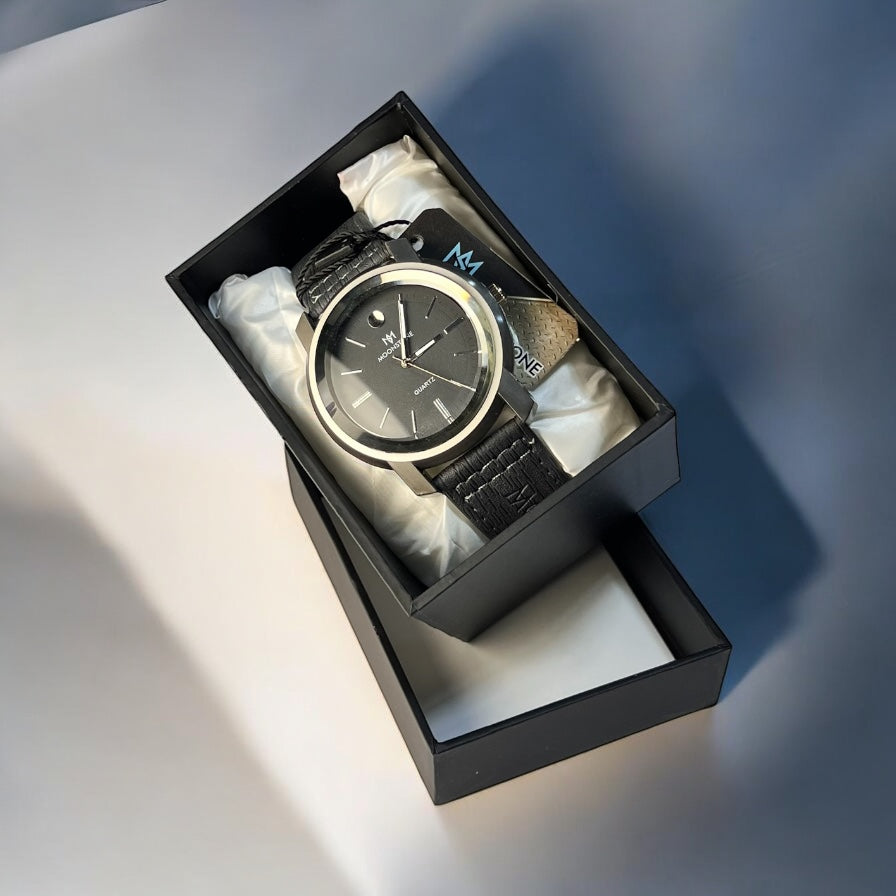 Moonstone Men’s Watch – Brown & Black Leather Strap | Stylish Jeans Look 5 Reviews