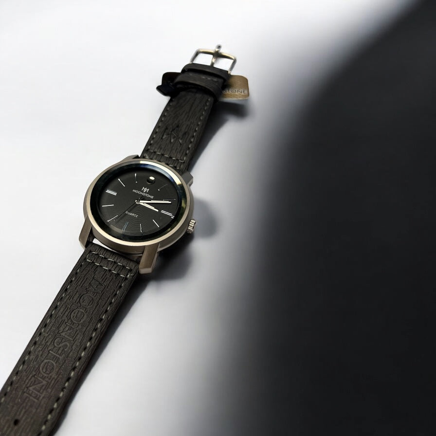 Moonstone Men’s Watch – Brown & Black Leather Strap | Stylish Jeans Look 5 Reviews
