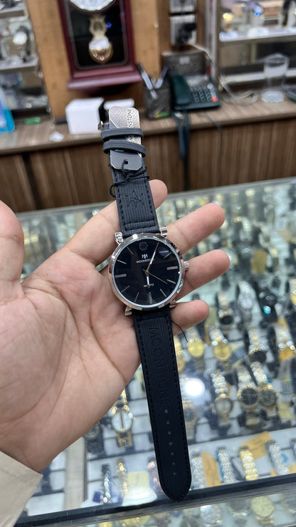 Men’s Casual Leather Watch – Brown Strap, Sleek Design, Everyday Style