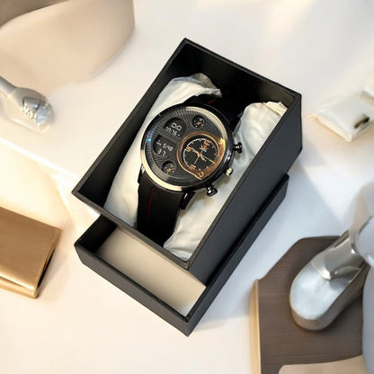 Men’s Hybrid Watch – Analog &amp; Digital Display, Rubber Strap, Stylish Premium Look