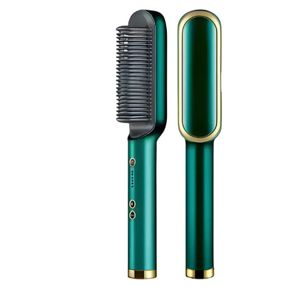 Hair Straightener Brush Curling Comb | 2 In 1 Hair Straightener Brush For Girls | Electric Hair Straightener Curler Heating Styling Comb | Fast Heating, Anti-Scald, Multifunctional Design | No Damage, Easy to Use